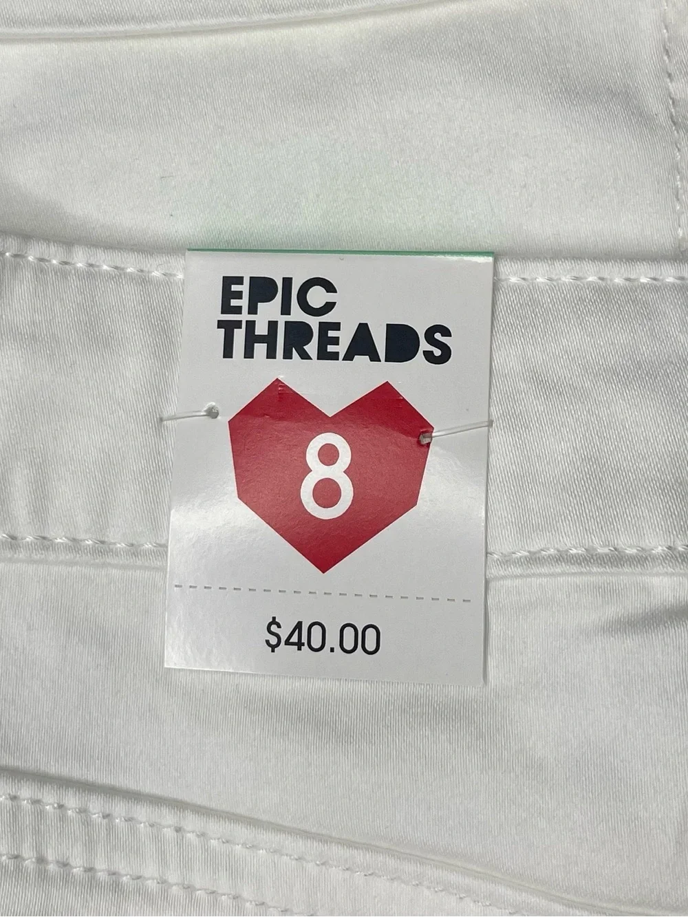 Epic Threads White Cropped Denim Bermuda Shorts